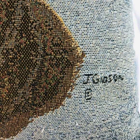 Dachshund Dog Needlepoint Throw Pillow 16"x14.5" Signed J GIBSON VGC - Picture 3 of 10